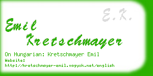 emil kretschmayer business card